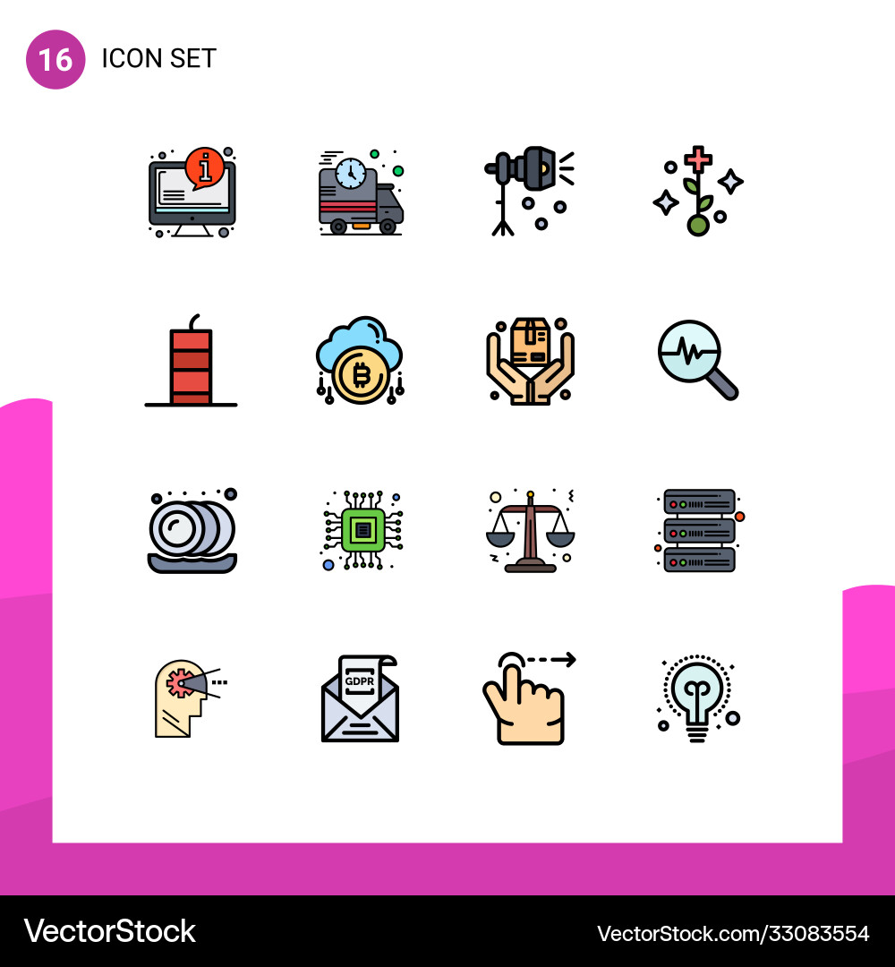 User interface pack 16 basic flat color filled vector image