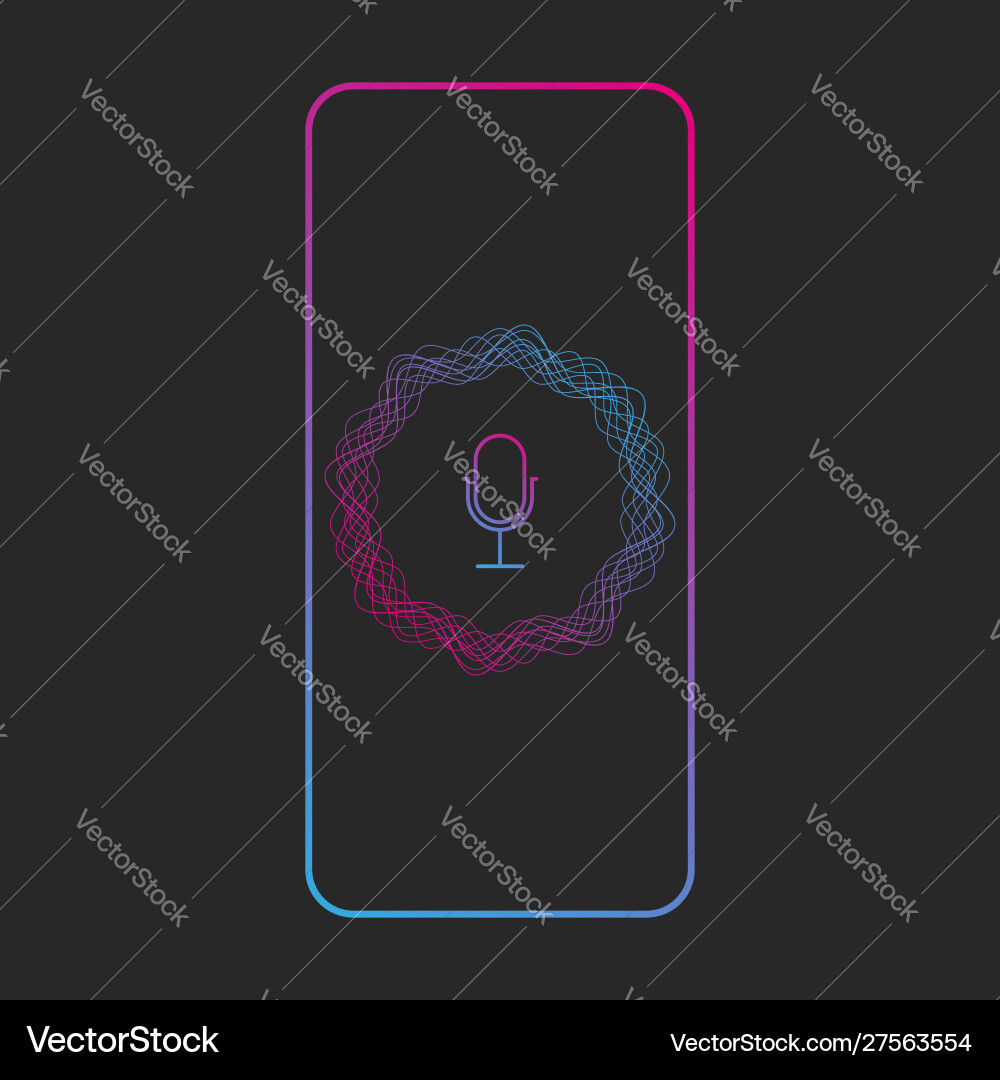 Voice assistant ui app concept with sound wave Voice assistant ui app concept with sound wave vector image