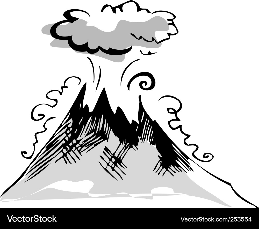 Vulkanische Landschaft Vektorbild