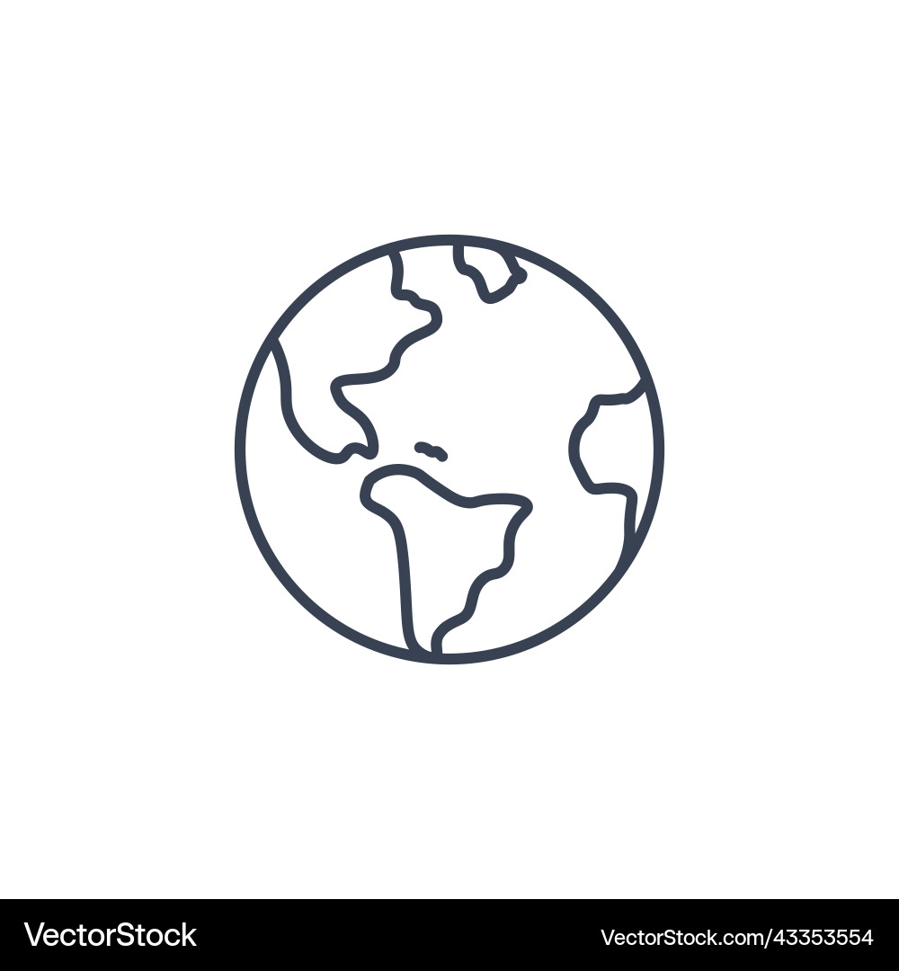 World globe line icon earth global planet World globe line icon earth global planet vector image
