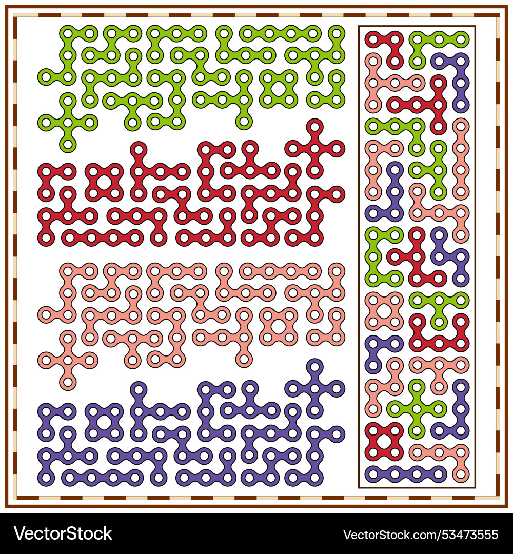 A set of elements for puzzle game Vector Image