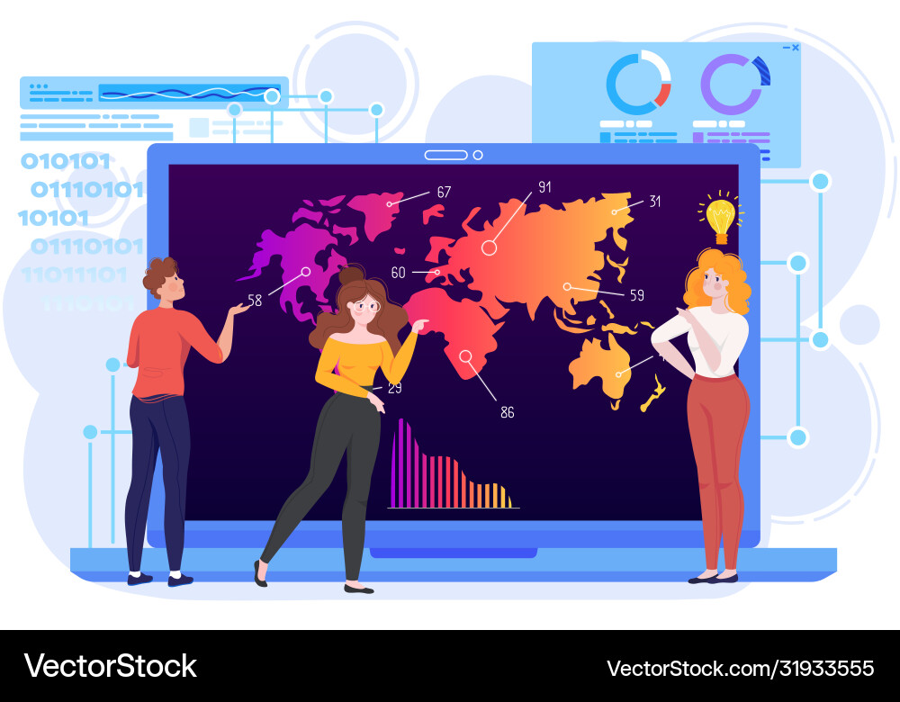 Analysis statistics chart graph Vector Image
