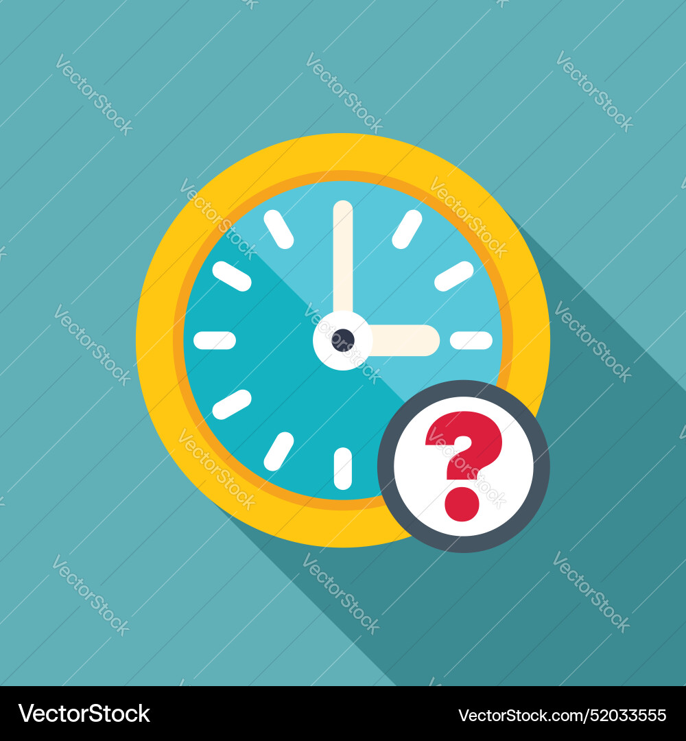 Clock face showing time passing with question mark Clock face showing time passing with question mark Vector Image