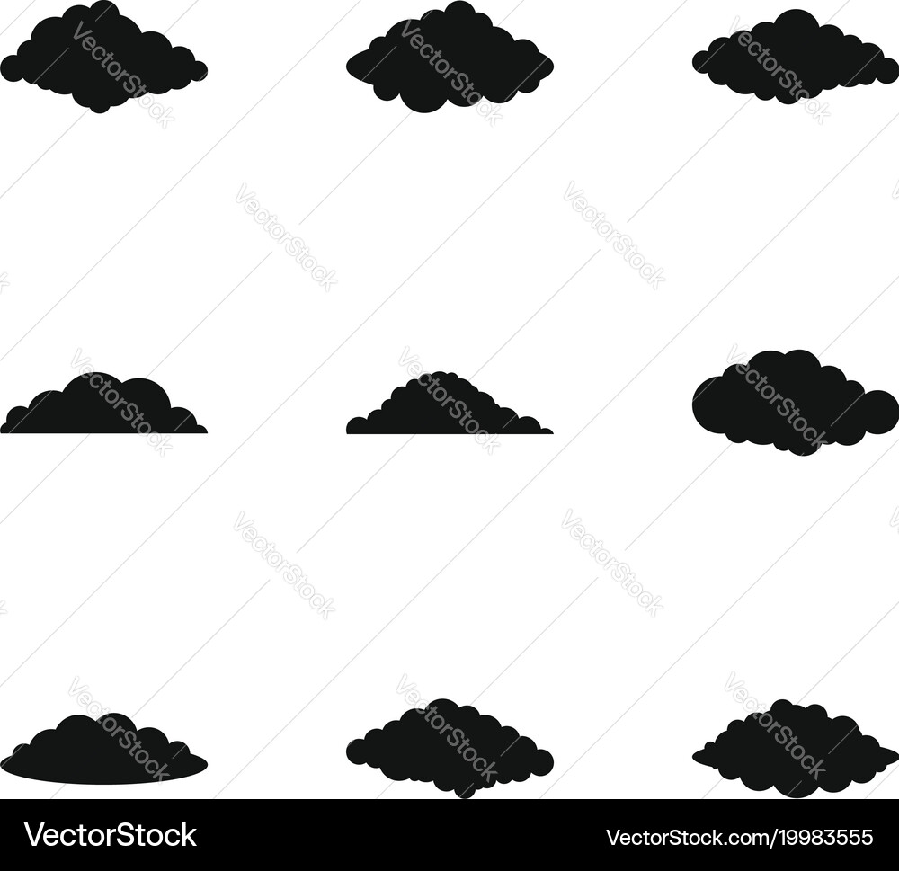Cloud icons set simple style Vector Image