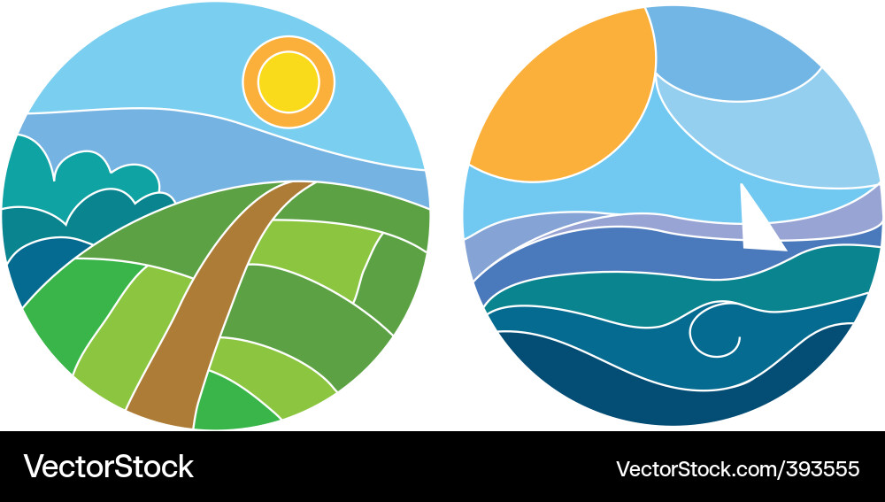 Coastal Horizons Vector Image