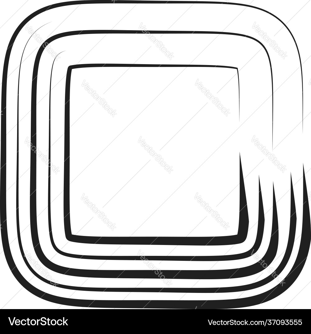 Concentric square element with drawn lines Concentric square element with drawn lines vector image