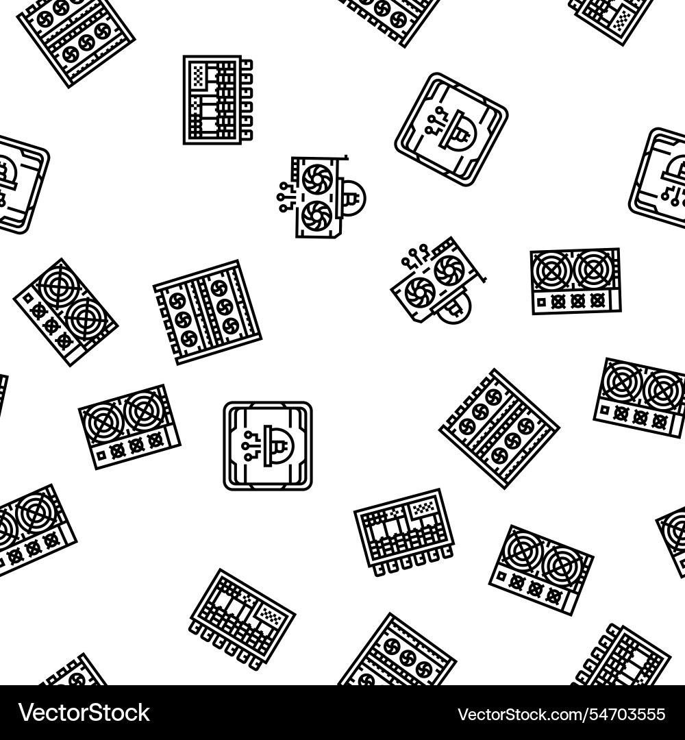 Cryptocurrency mining blockchain seamless pattern Vector Image