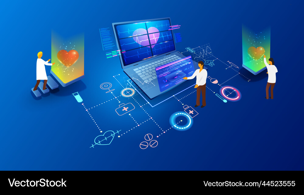 Digital medical technology computer application Vector Image
