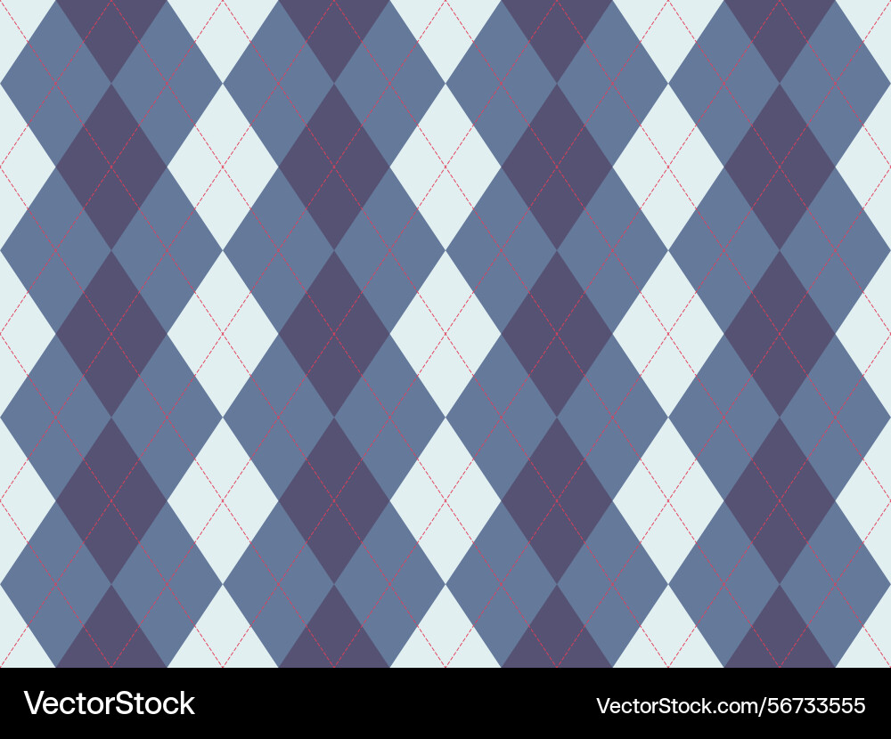 Elegant argyle pattern in soft blues and purples Vector Image
