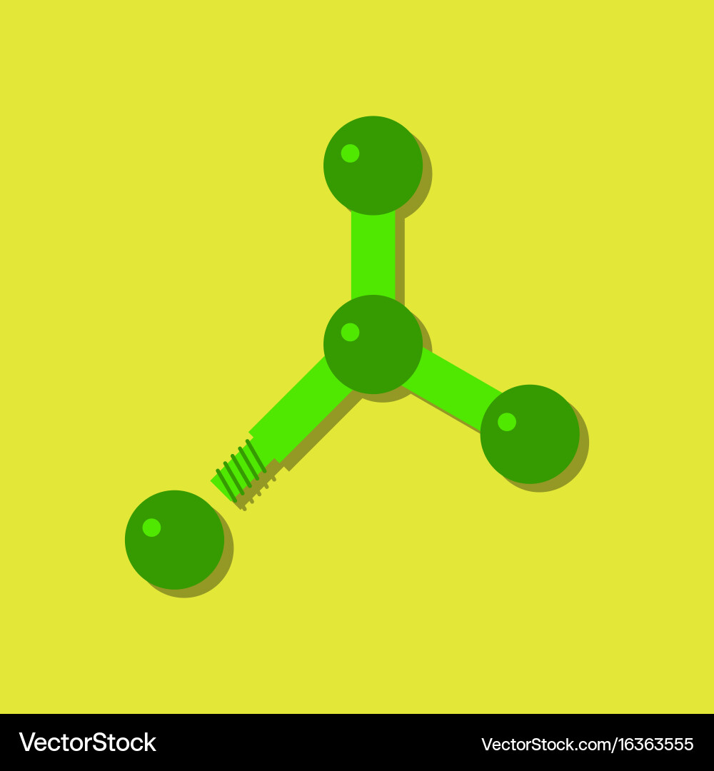Flat icon design collection atom disconnection Vector Image