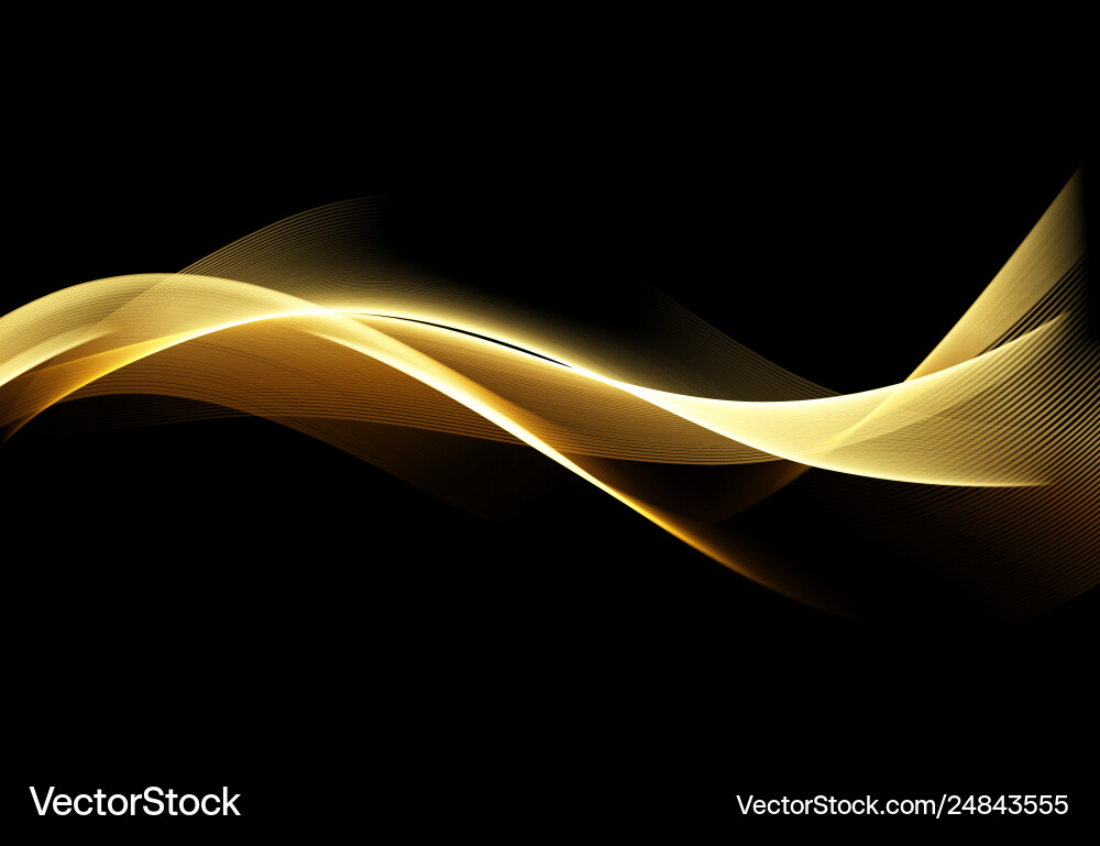 Golden Wave Abstract Background Vector Image