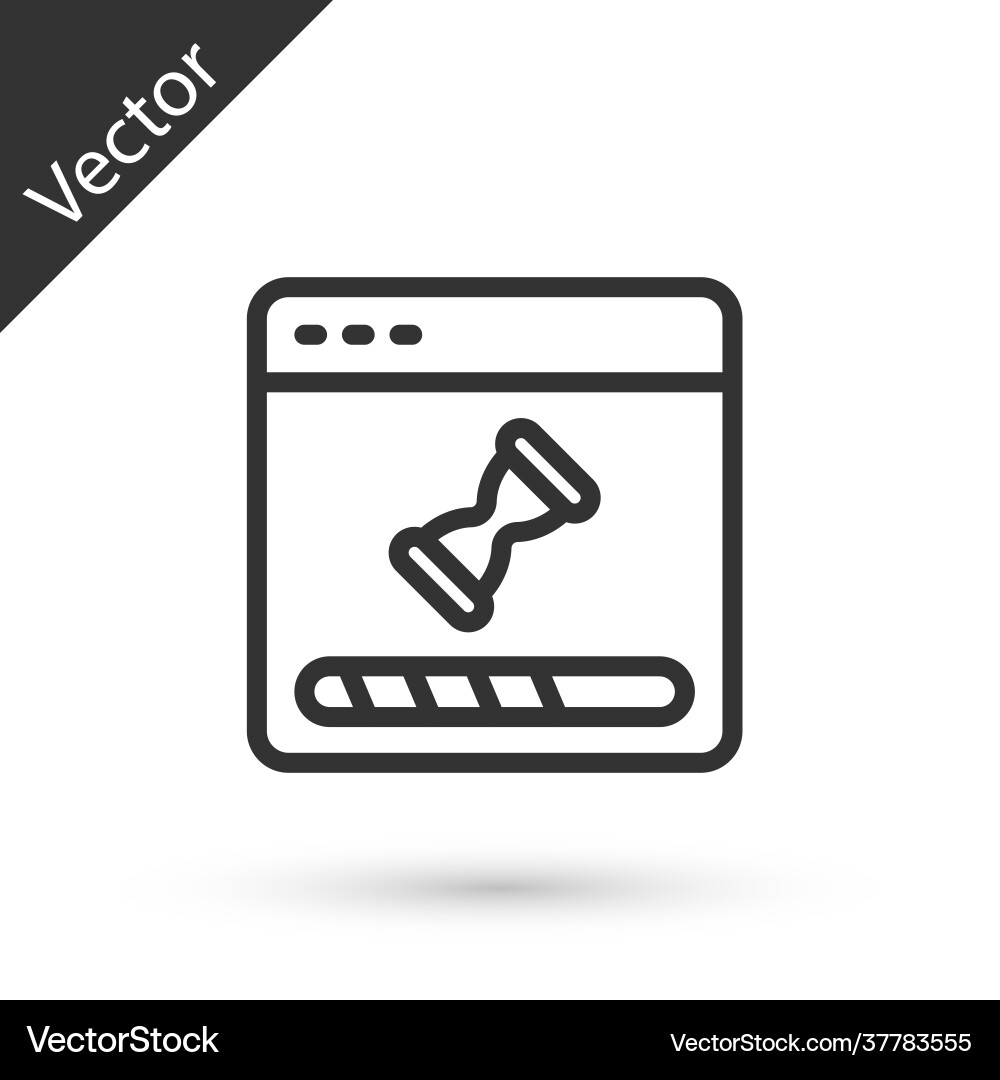 Grey line loading a data window with progress Grey line loading a data window with progress vector image