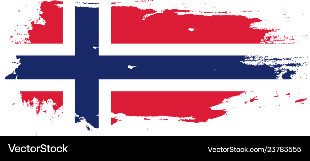 Grunge Norway Flag Brush Stroke Vector Image
