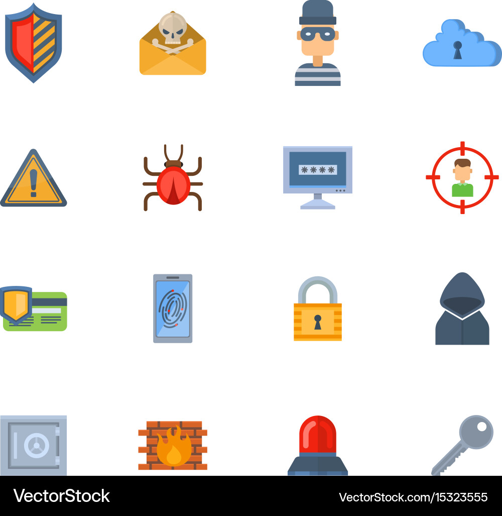 Internet security safety icon virus hacker attack vector image