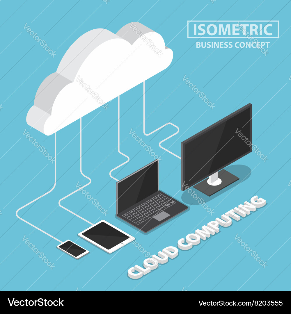 Isometric Cloud Computing Devices vector image