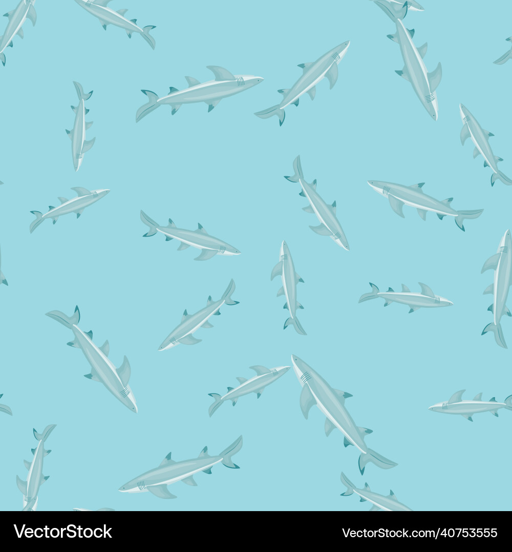 Lemon shark seamless pattern in scandinavian Lemon shark seamless pattern in scandinavian vector image
