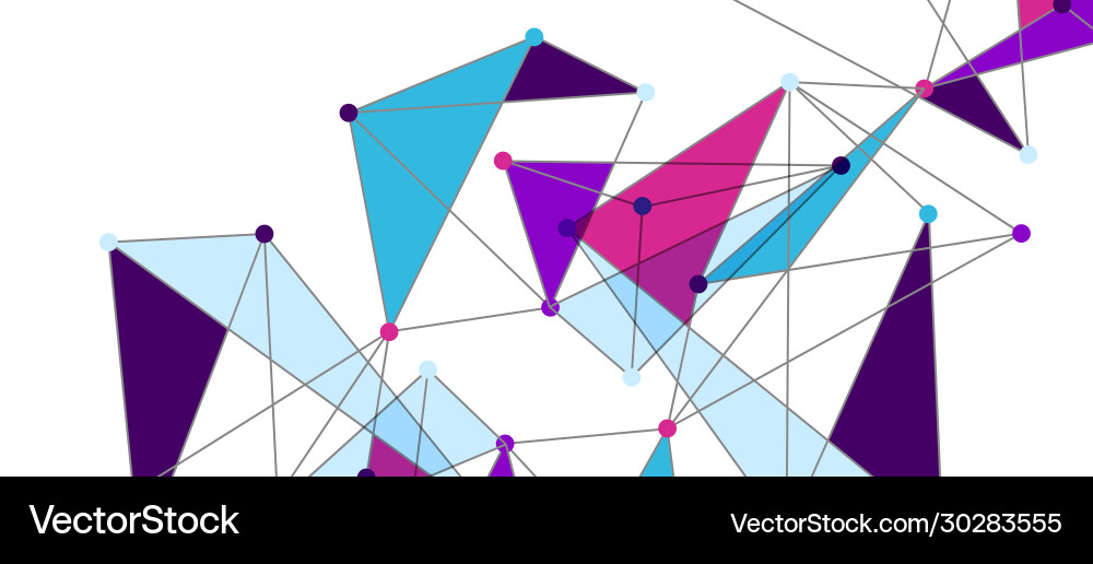 Line points connections triangular technology Vector Image