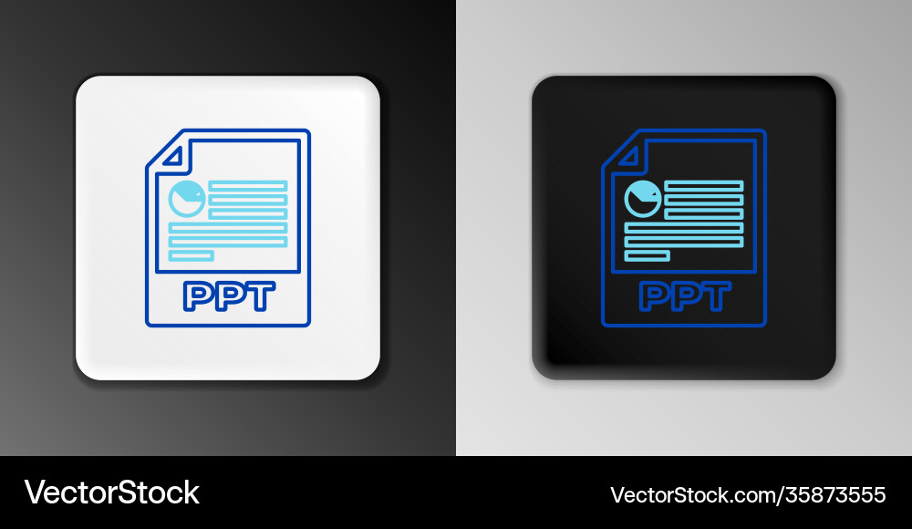 Line ppt file document download button icon Line ppt file document download button icon vector image