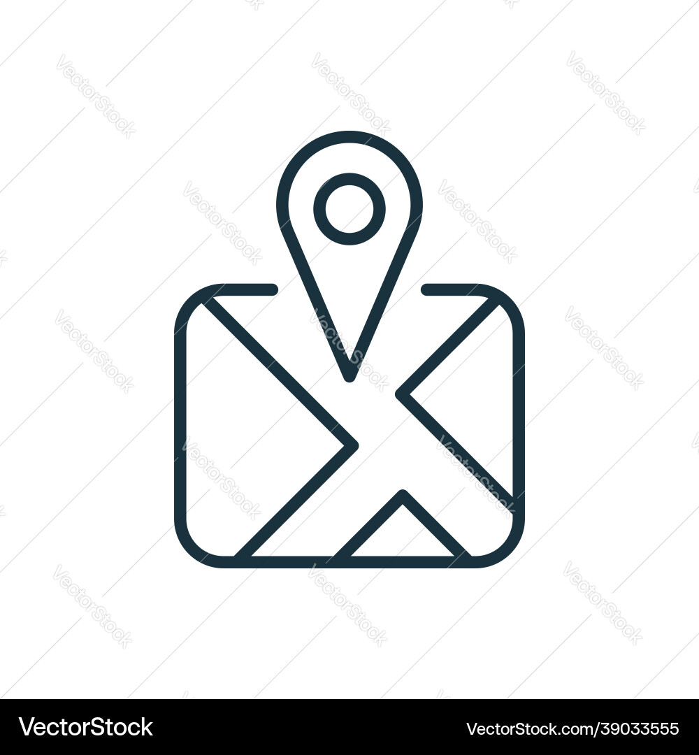 Map with pin line icon navigation Map with pin line icon navigation vector image