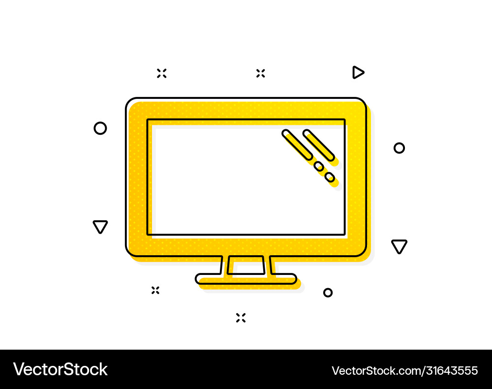 Monitor icon computer component device sign Vector Image