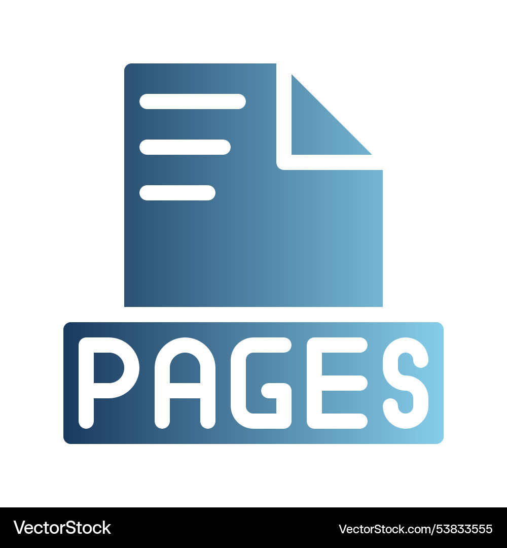 Pages document file text icons with gradient vector image