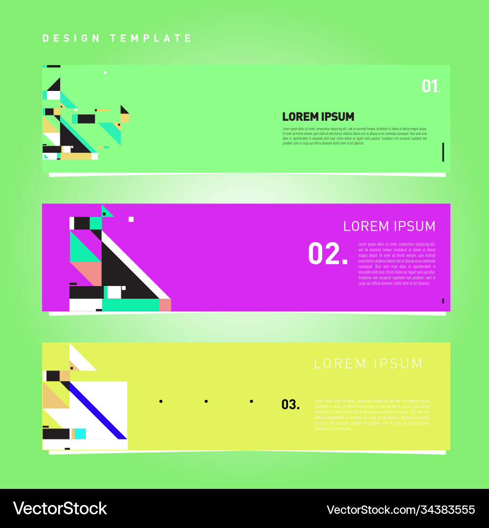 Set abstract banner web design template retro Vector Image