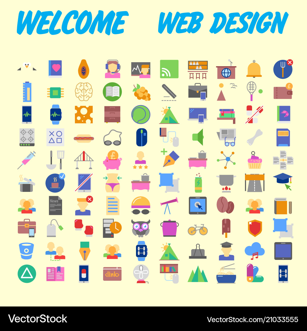 Set of multicolored icons for your design Set of multicolored icons for your design vector image