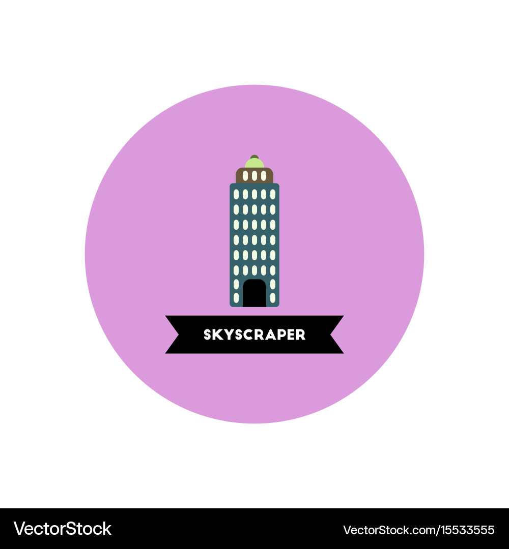 Stylish icon in color circle building skyscraper vector image