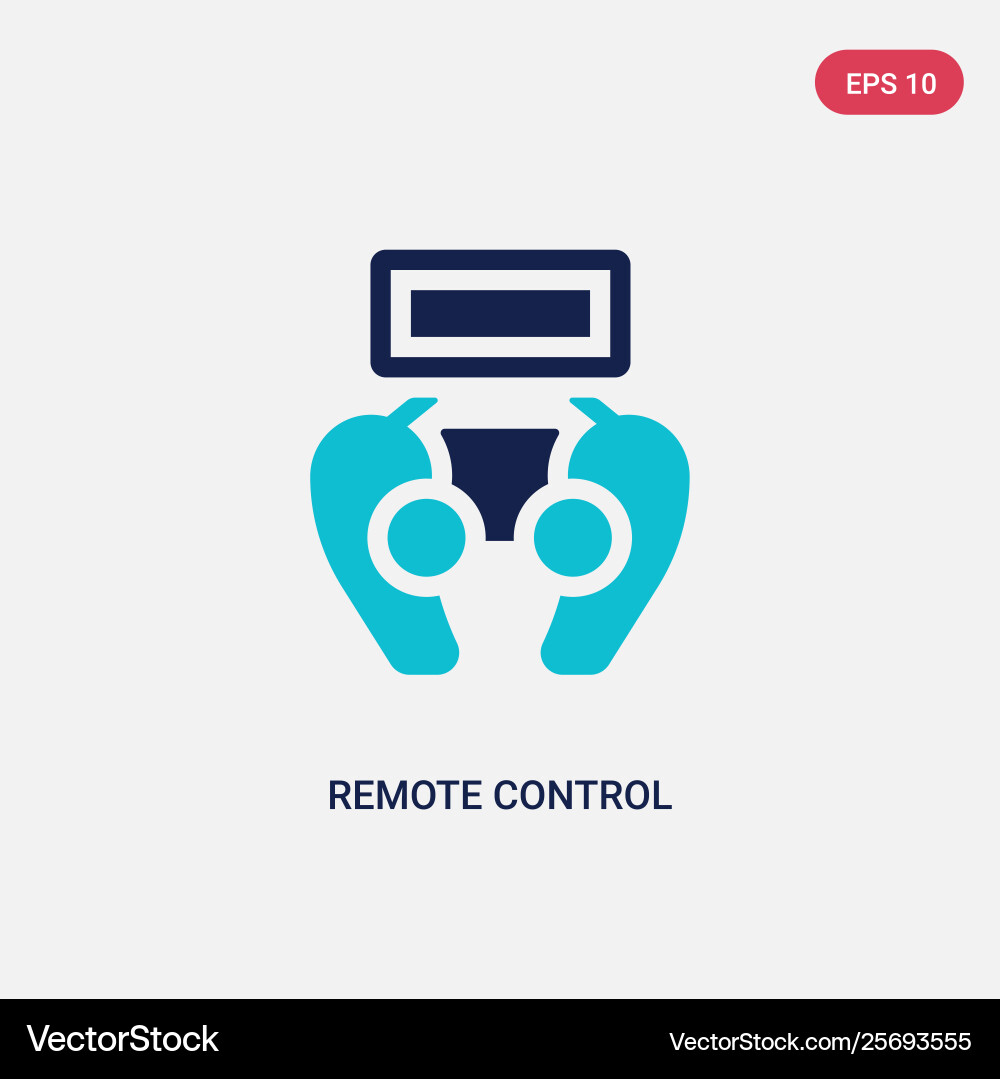Two color remote control icon from augmented Two color remote control icon from augmented vector image