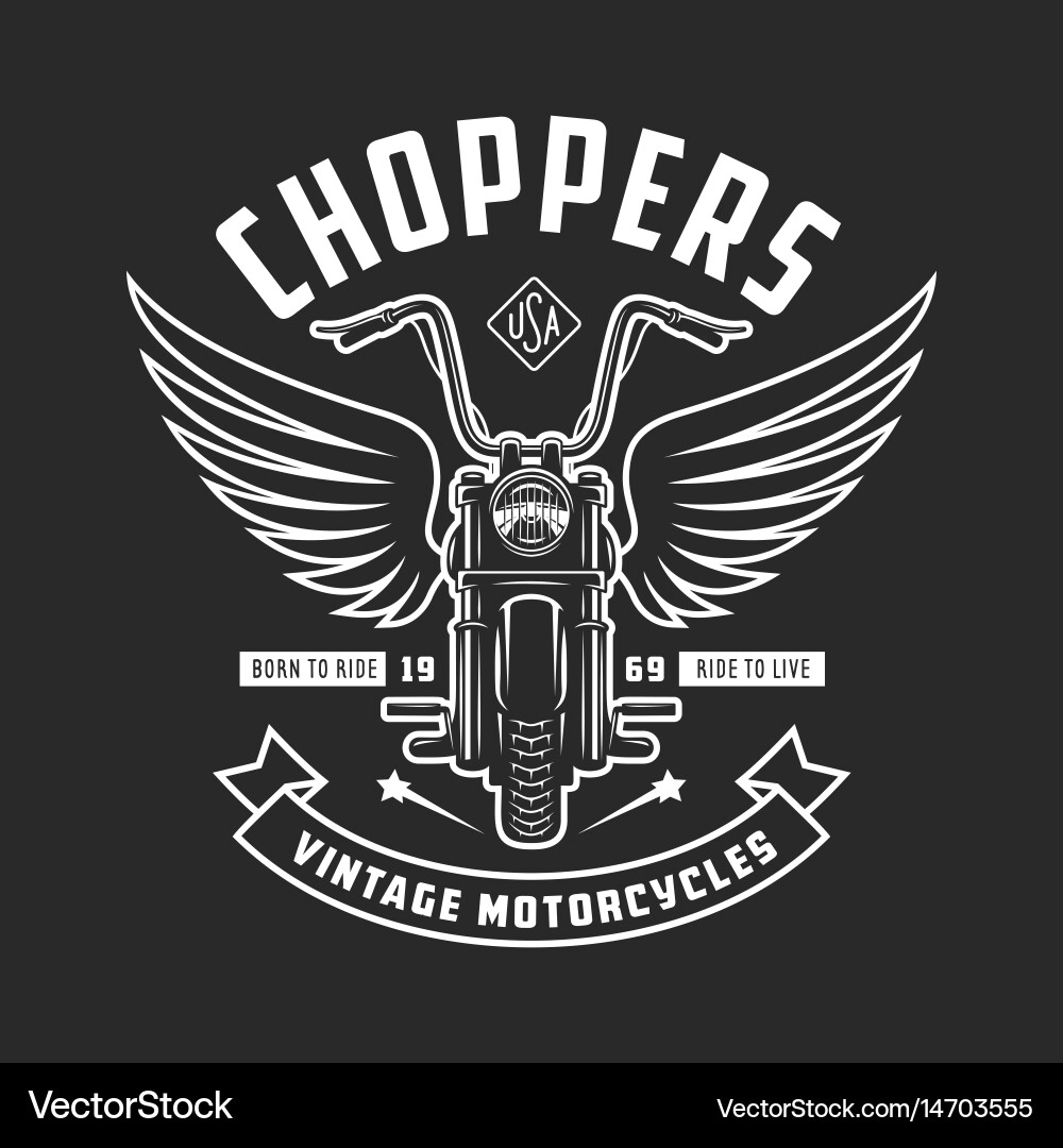 Vintage Motorcycle Racer Emblem vector image