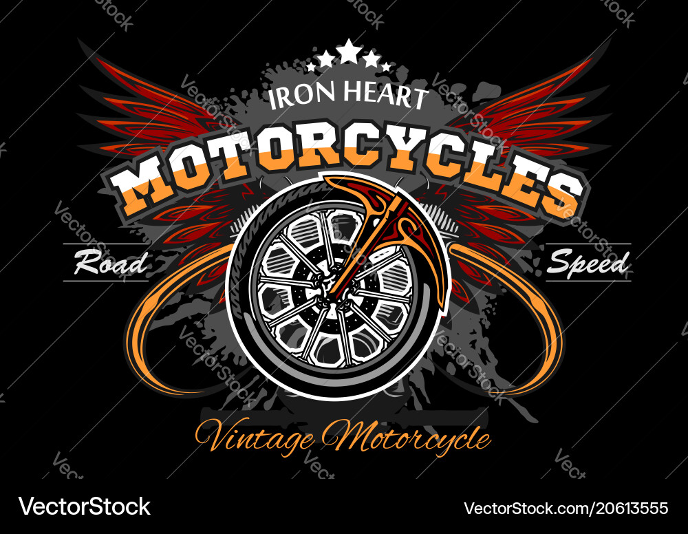 Vintage Motorcycle with Wings Vector Image
