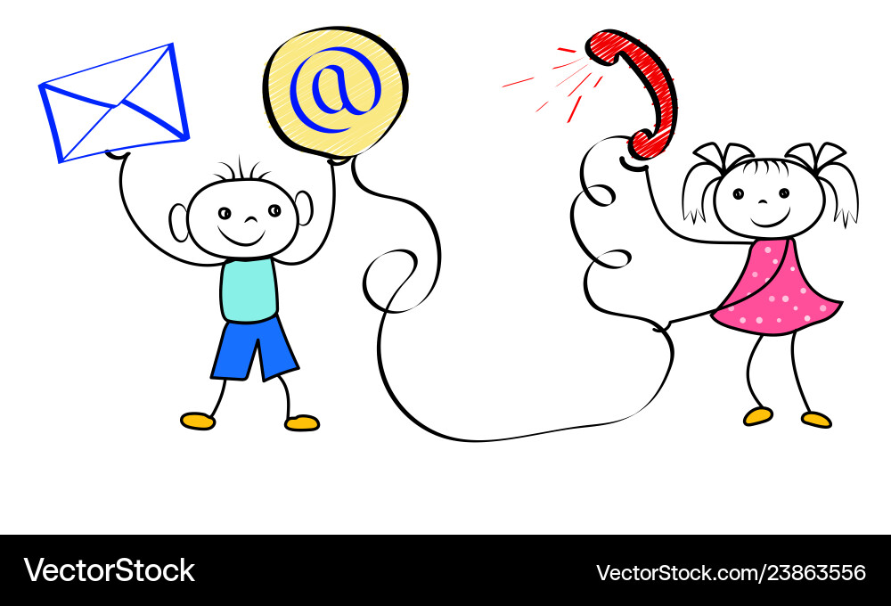 Cartoon customer service concept happy stickman Cartoon customer service concept happy stickman vector image
