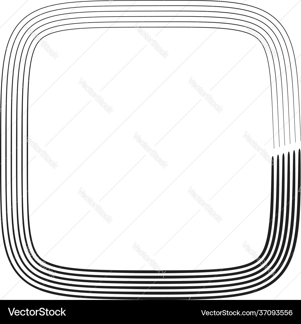 Concentric square element with drawn lines Concentric square element with drawn lines Vector Image