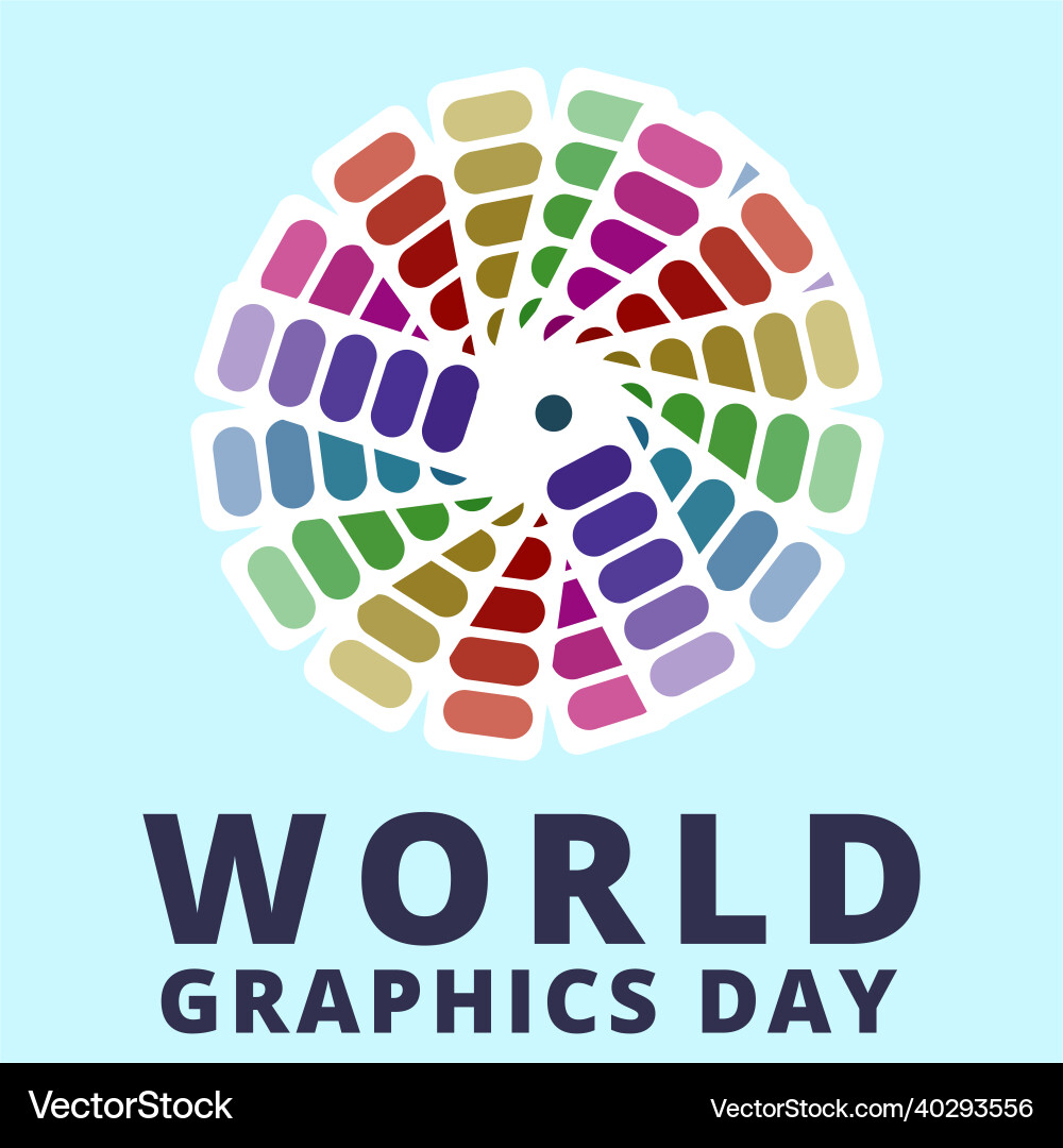 Creative for world graphics day and text effect Vector Image