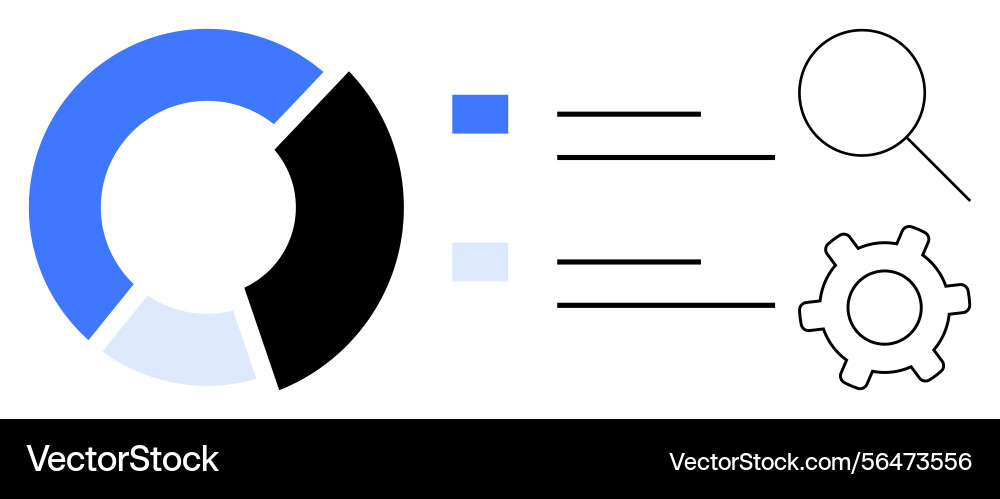 Data analysis breakdown with chart search Data analysis breakdown with chart search Vector Image