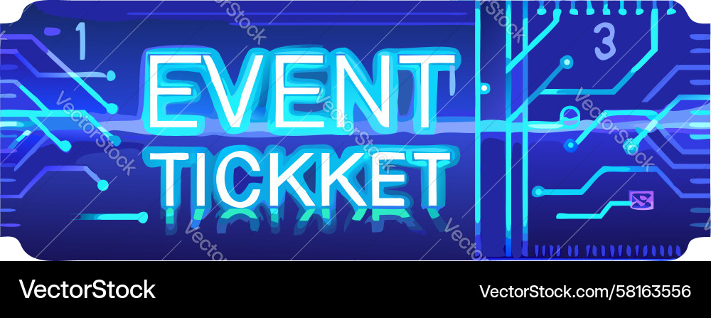Digital Circuit Pass - Event Ticket Vector Image