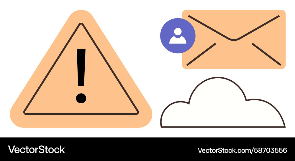 Email Error & Warning Notification Vector Image