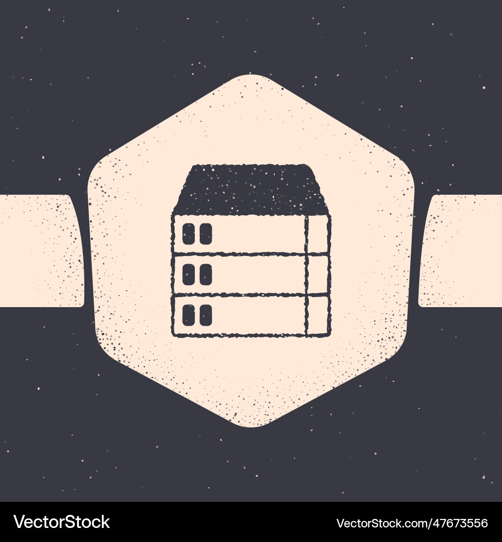 Grunge server data web hosting icon isolated Grunge server data web hosting icon isolated Vector Image