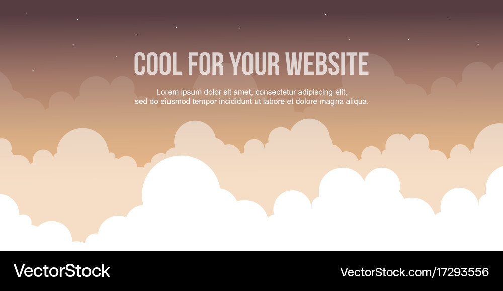 Header website design with cloud background vector image