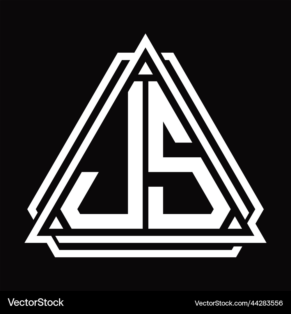 Js logo letter monogram with triangle shape vector image