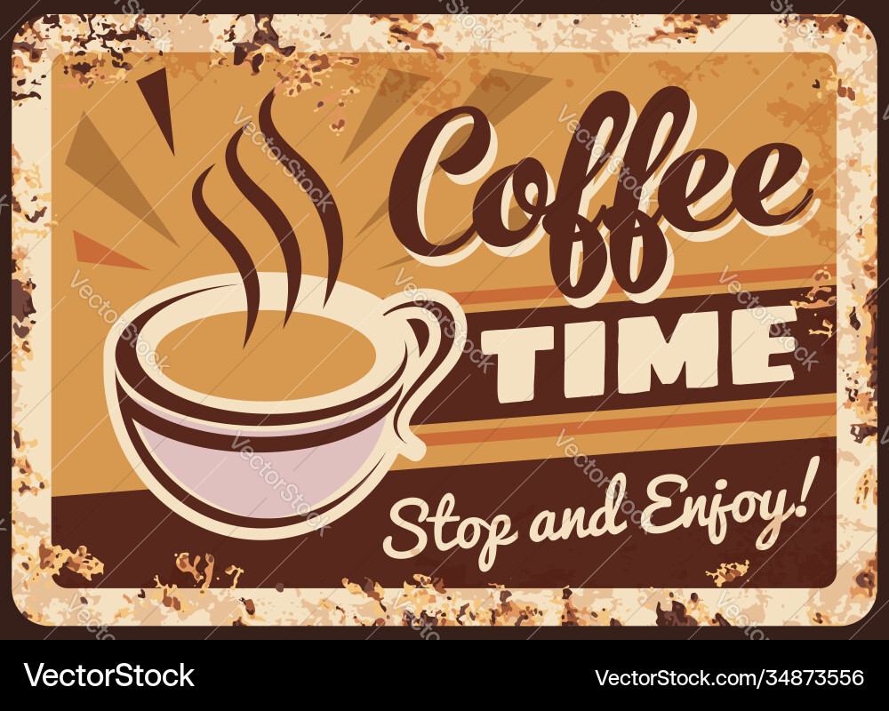 Kaffee Metallplatte rustikale Poster retro Café Zeichen Kaffee Metallplatte rustikale Poster retro Café Zeichen vektorbild