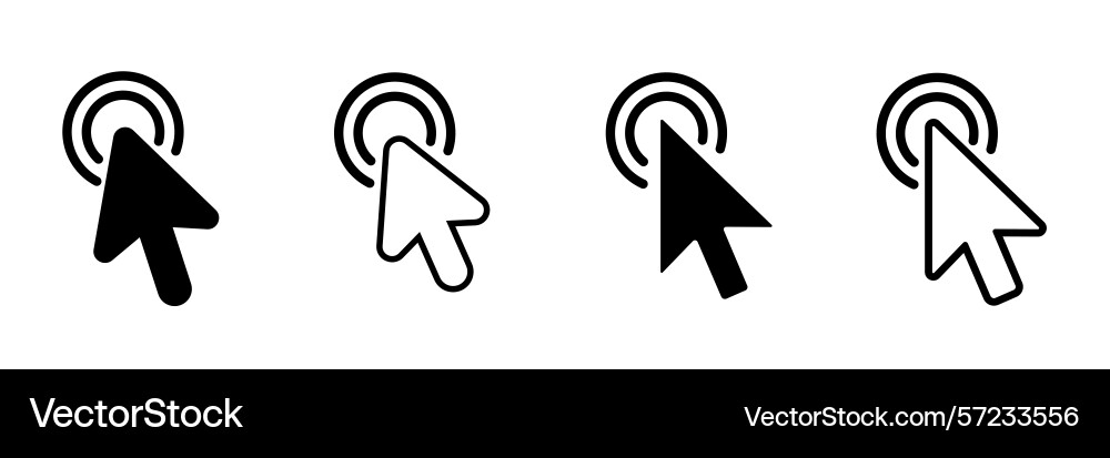 Klicken Sie auf Cursor-Symbole Computer abgerundete Symbol vektorbild