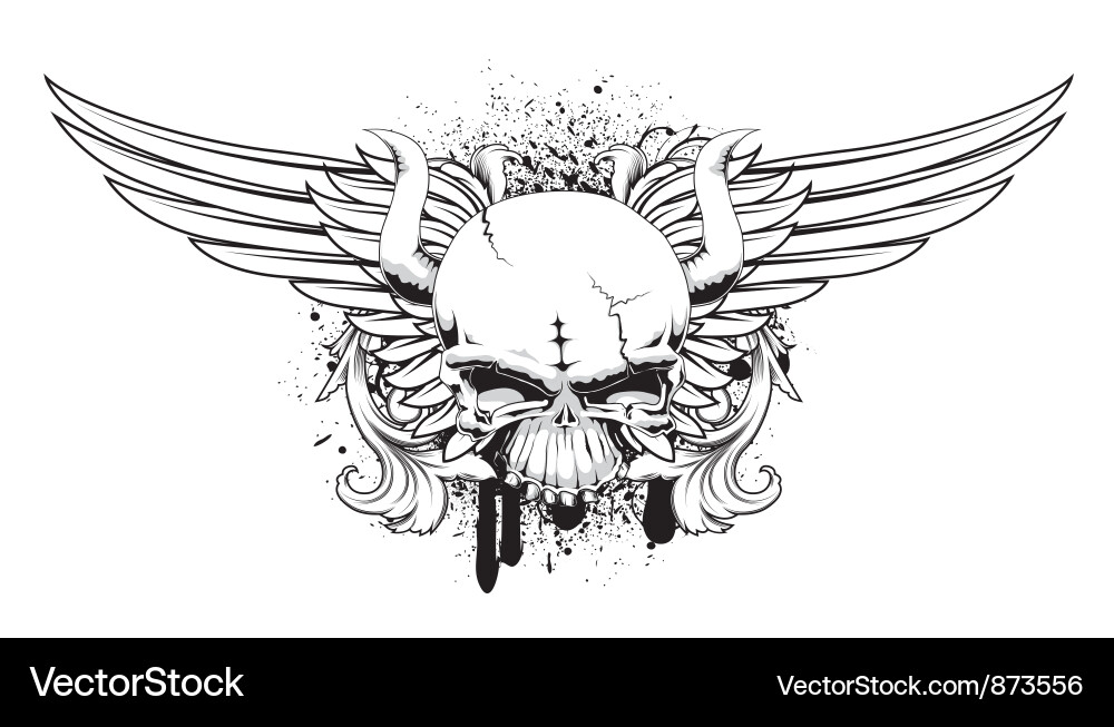 Ornate Skull Emblem Vector Image