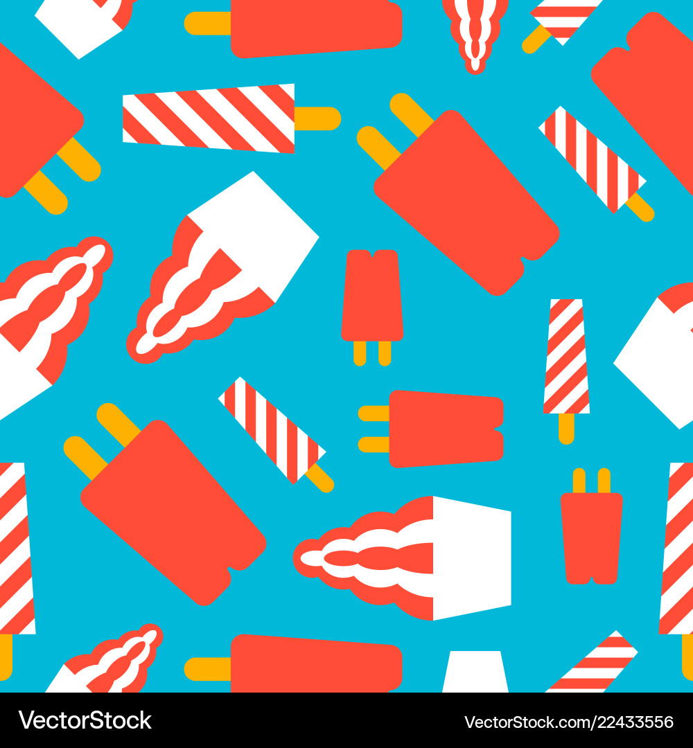 Popsicle ice cream seamless pattern flat design Vector Image