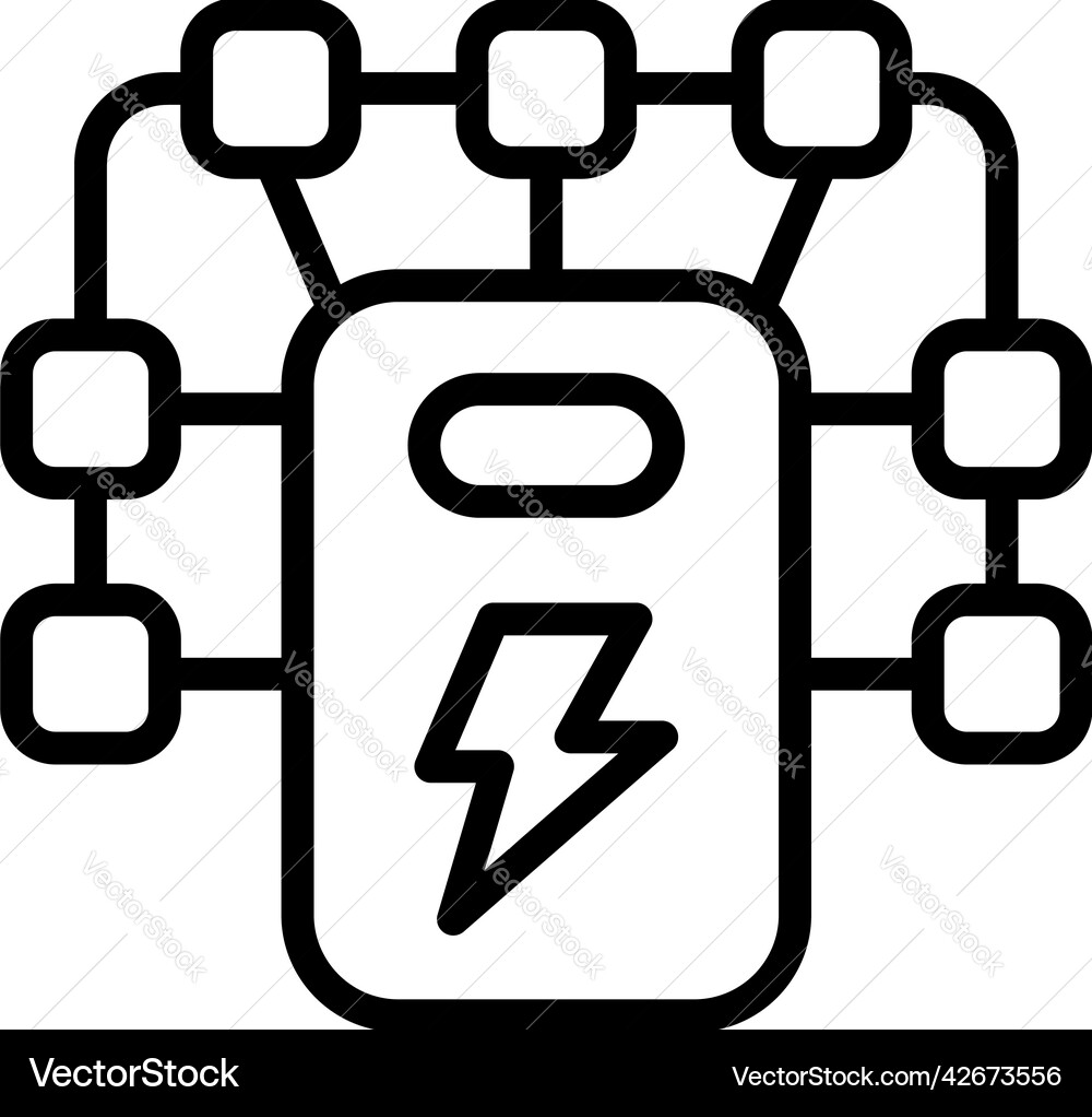 Power charger icon outline battery charge Power charger icon outline battery charge vector image