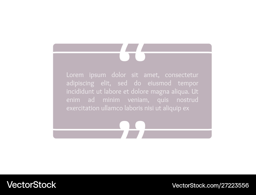 Quote text box rectangle bubble for comment mark Quote text box rectangle bubble for comment mark vector image