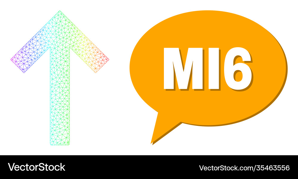 Rainbow network gradient up arrow icon and mi6 Rainbow network gradient up arrow icon and mi6 vector image