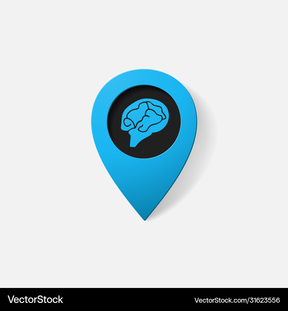 Realistic color pointer brain vector image