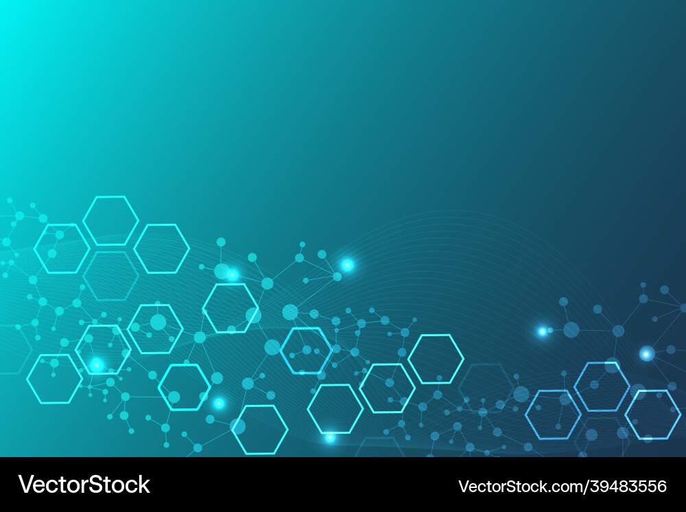 Science network pattern connecting lines and dots vector image