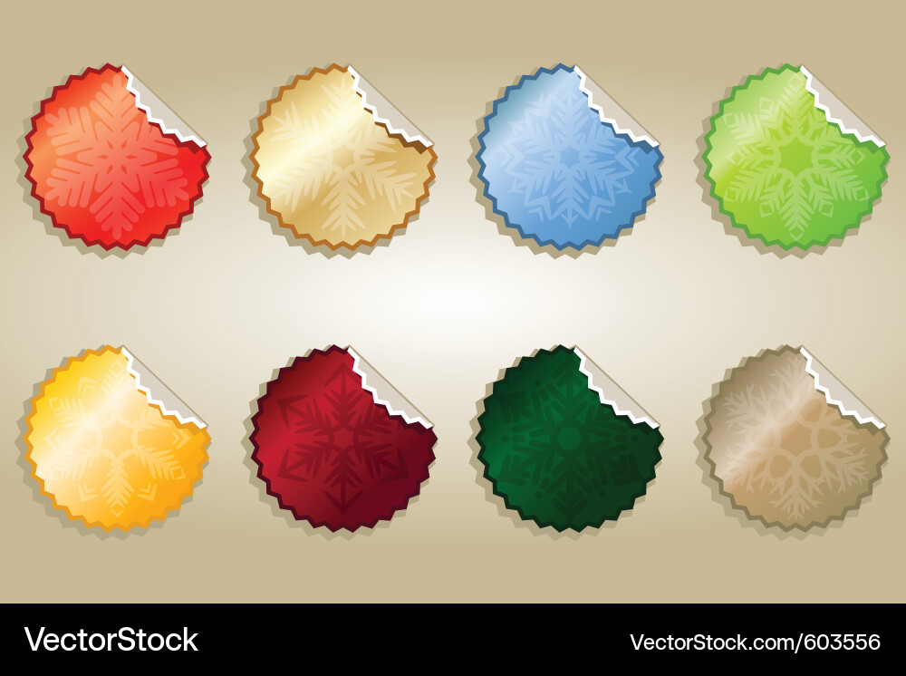 Set of different christmas stickers Vector Image